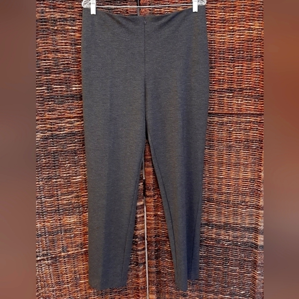 NWT Lynn Ritchie Silver Women's 14 Gray Ponte Knit Tapered Leg Trouser Pants